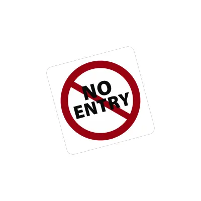 No entry, autocolant, dimensiune 90x90 mm, model 035